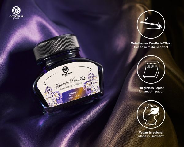 Fountain Pen Ink Sheen with converter, Djinn, Blue, 30 ml