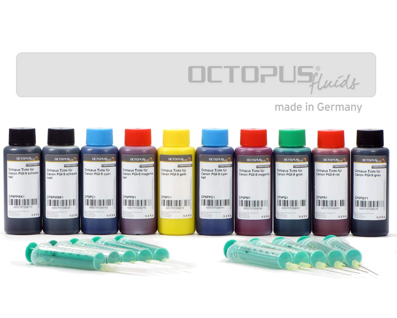 Refill ink set for Canon PGI-9 cartridges, ten colours