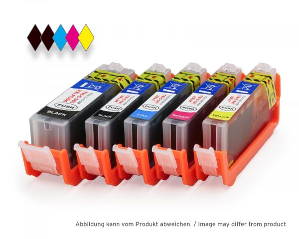 Compatible cartridge set replacing Canon PGI-580 PGBK, CLI-581 BK,C,M,Y