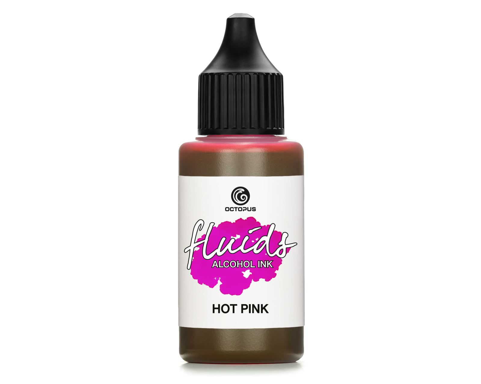 Octopus Fluids Alcohol Ink HOT PINK, Inchiostro ad alcohol per Fluid Art e Resin Art, rosa