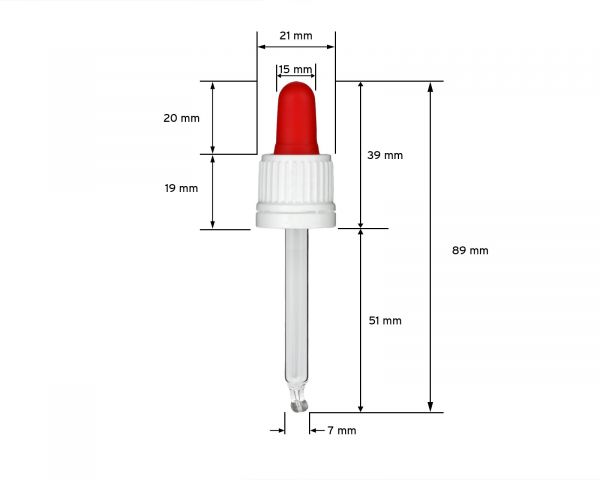 5 x 20 ml PET bottles with glass pipette