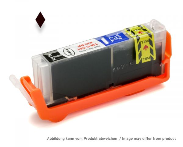 Compatible ink cartridge replacing Canon CLI-581 BK black cartridges inclusive chip