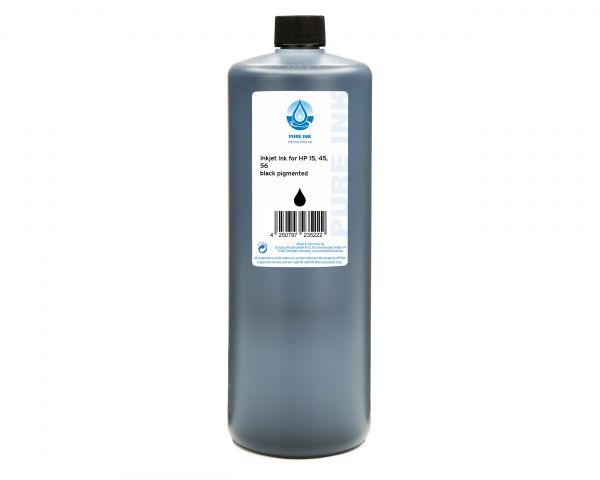 PURE INK refill ink compatible for HP 45, 15, 56 a.o. pigmented black