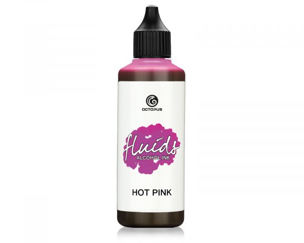 100 ml Octopus Fluids Alcohol Ink HOT PINK, Alkoholtinte für Fluid Art und Resin, pink