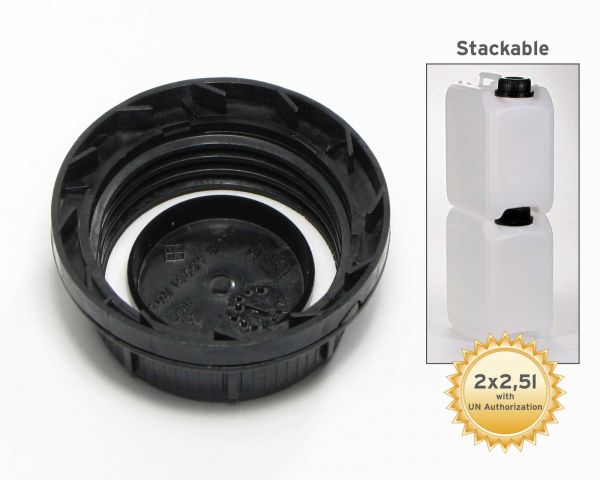 2x 2,5L canister made of HDPE, ecru, with screw cap, thread 45 mm