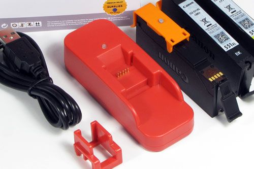 Set di chip resetter per Canon PGI-550, CLI-551 con 5 flaconcini di inchiostro