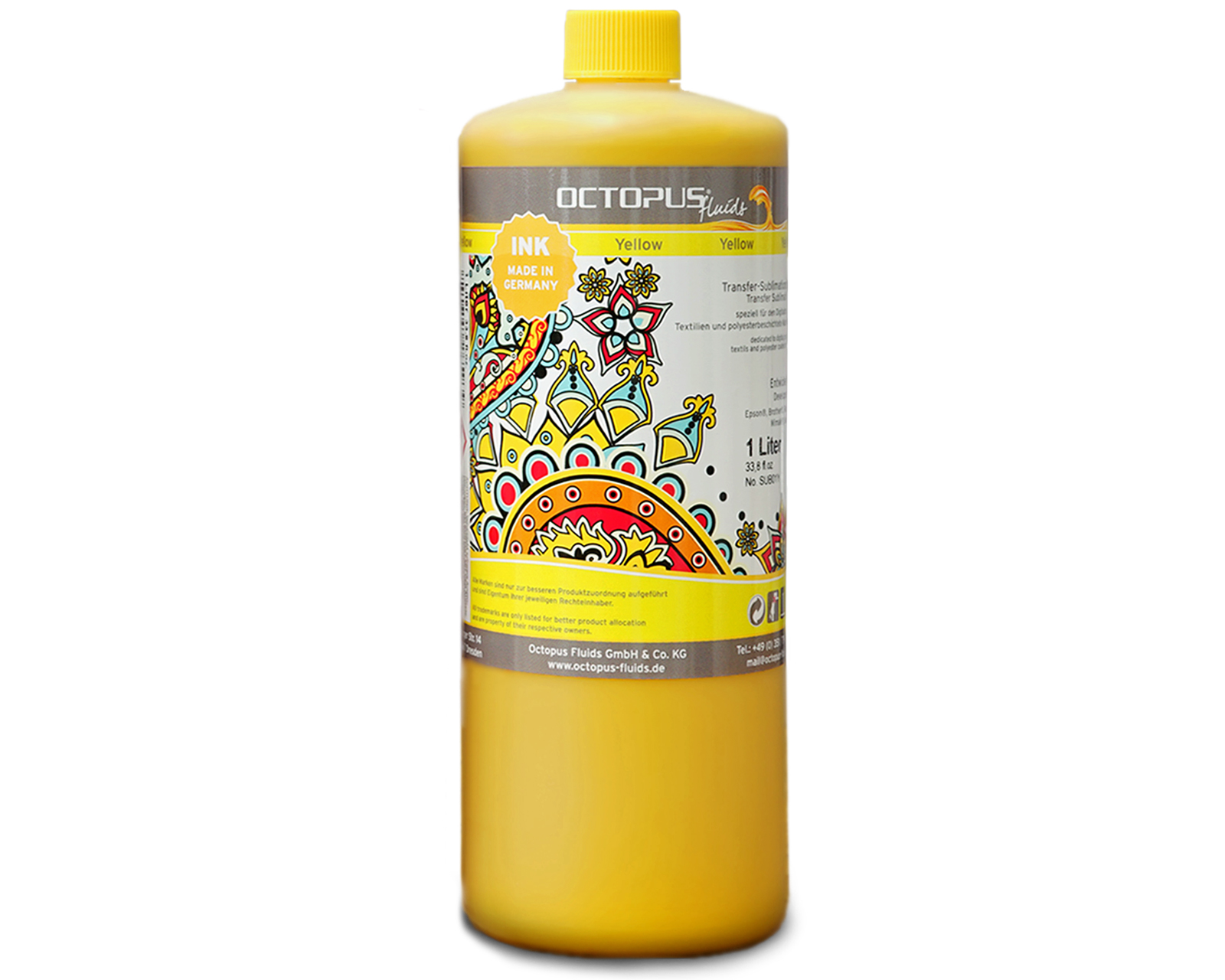 Sublimation ink for Epson, Brother, Roland, Mimaki, Mutoh, yellow