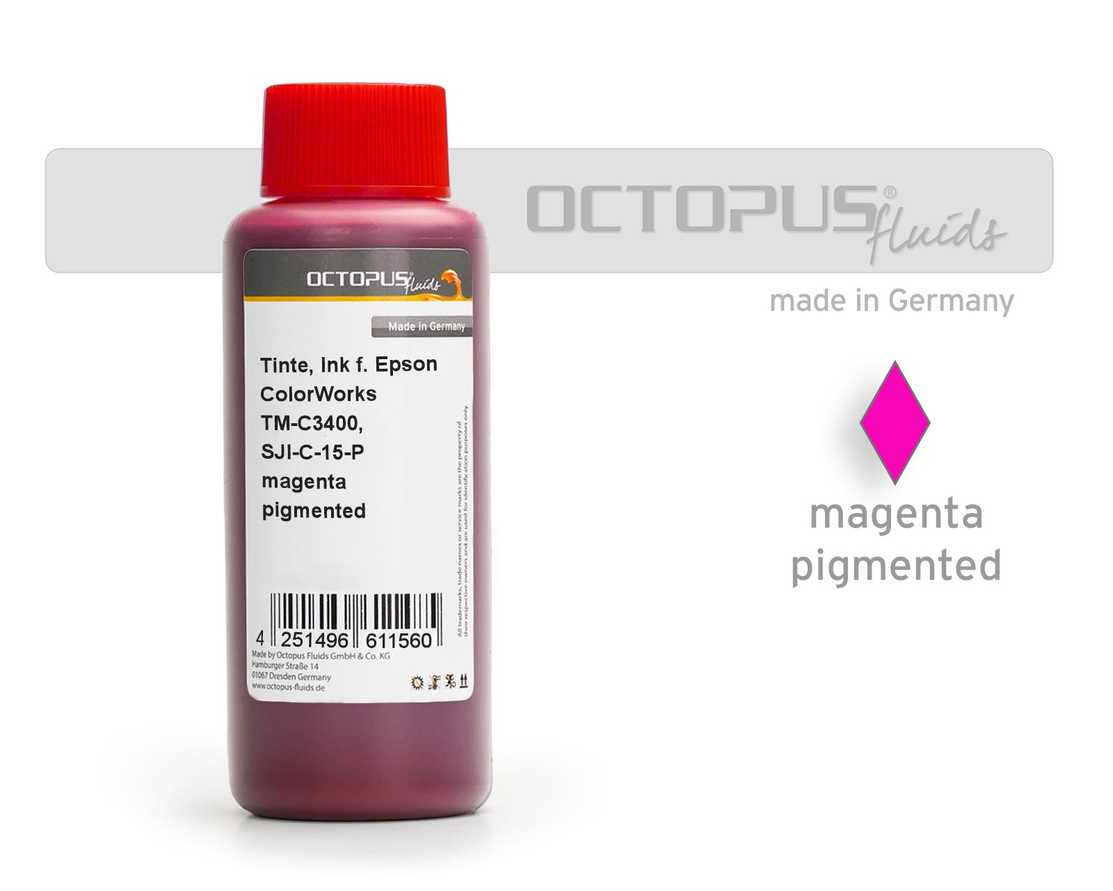 Inchiostro di ricarica per Epson ColorWorks TM-C3400, SJI-C-15-P magenta