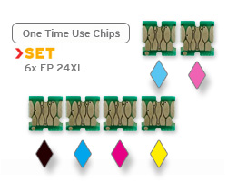 Chips für Epson 24 Druckerpatronen (kein OEM) 6 Stück im Set