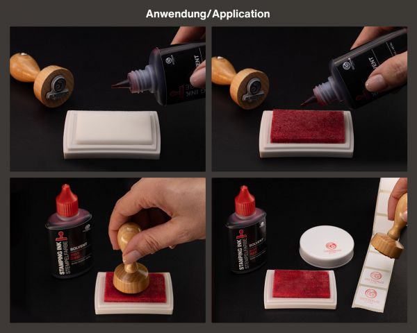 Inchiostro per timbri solvente Octopus per superfici lisce, 3x 50 ml Set