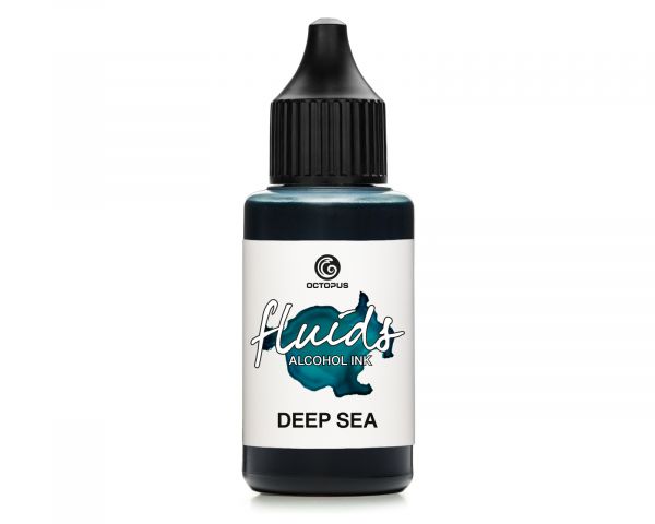 Octopus Fluids Alcohol Ink Deep Sea, Inchiostro ad alcohol per Fluid Art e Resin Art, blu