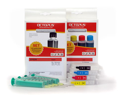 Refillable Cartridges T0611, T0614 with Refill Kits (non-OEM) for Epson