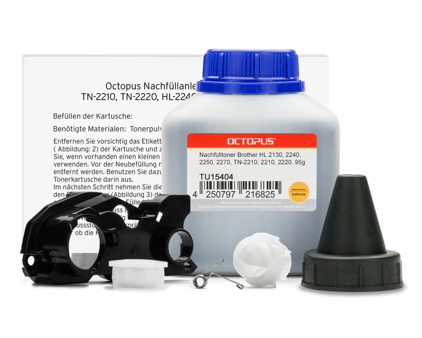 Refill Kit compatible with Brother HL 2130, 2240, 2250, 2270, TN-2010, TN-2210, TN-2220