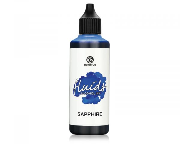 100 ml Octopus Fluids Alcohol Ink BLUE SAPPHIRE, Alkoholtinte für Fluid Art und Resin, blau