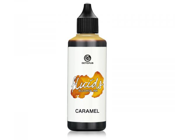 100 ml Octopus Fluids Alcohol Ink CARAMEL, Alkoholtinte für Fluid Art und Resin, braun