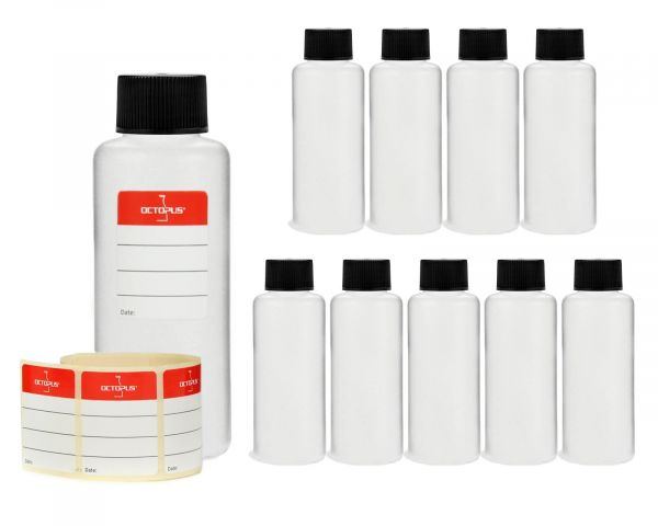 10x 100ml Bottiglie di plastica per liquidi come inchiostro con tappi