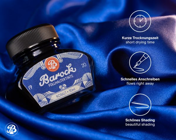 Barock 1920 Schreibtinte, Füllhaltertinte im 30 ml Tintenglas