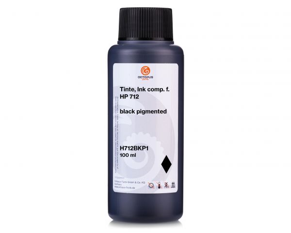 Nachfülltinte kompatibel für HP 712 schwarz pigmentiert