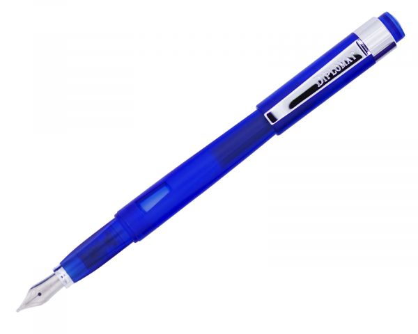 Penna stilografica Diplomat Magnum blu trasparente con inchiostro da scrittura e convertitore, M-nib in acciaio inox