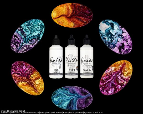 3 x 100 ml Octopus Fluids Resin Ink Set Weiß, Alcohol Ink für Resin Art