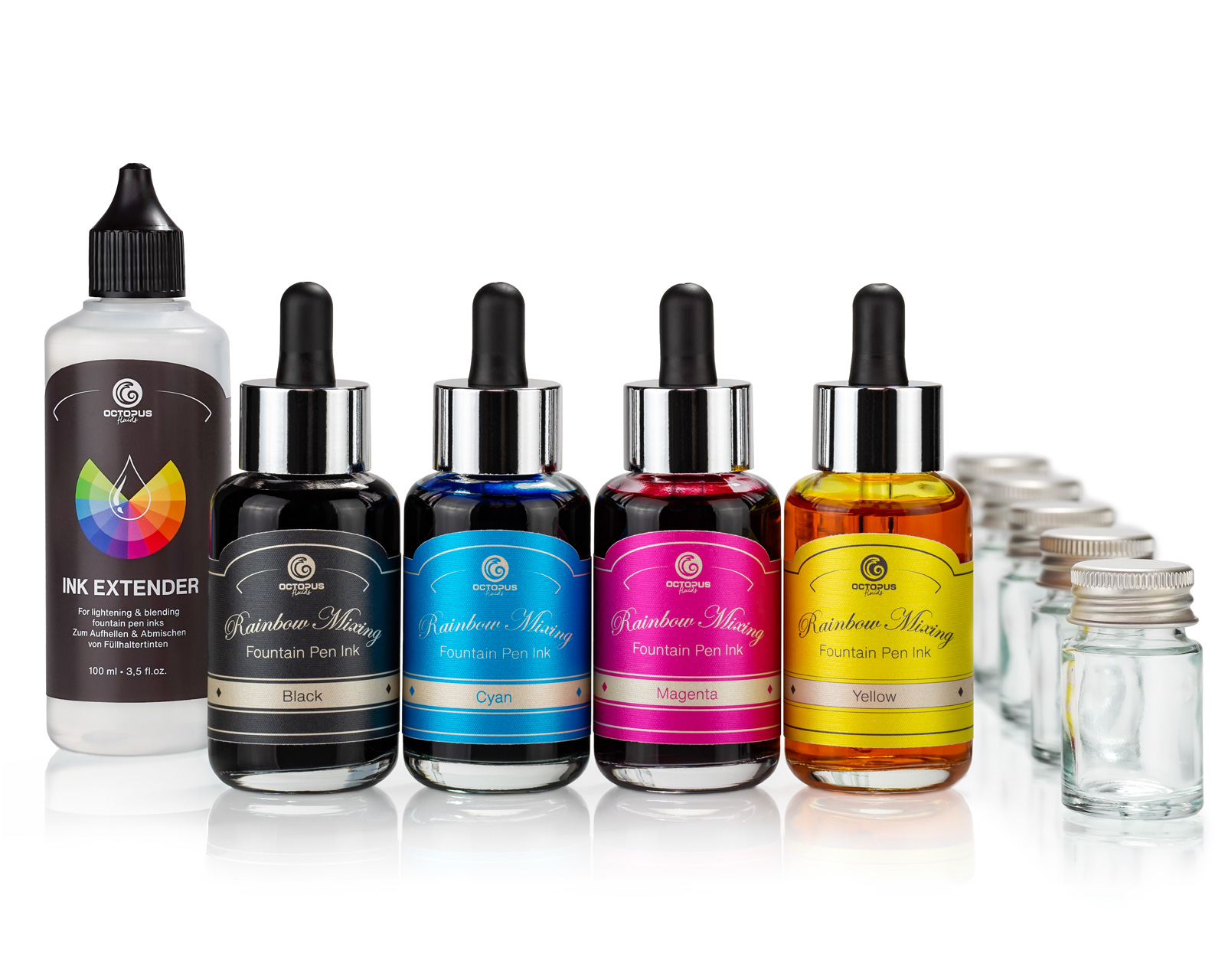 RIMIK writing inks, fountain pen ink mixing set, Rainbow Ink Mixing Kit RIMIK writing inks, fountain pen ink mixing set, Rainbow Ink Mixing Kit