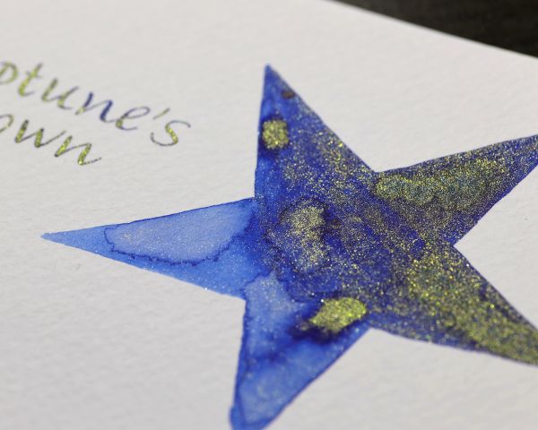 Celestial Glitter, Neptune’s Crown, Glitzertinte für Füllhalter, Blau mit Goldschimmer