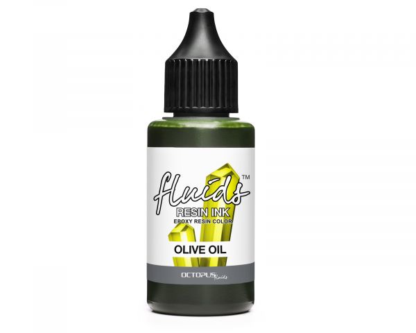 Octopus Fluids Resin Ink OLIVE OIL, alcohol ink per resina epossidica e resina UV, resina colori 30 ml, verde