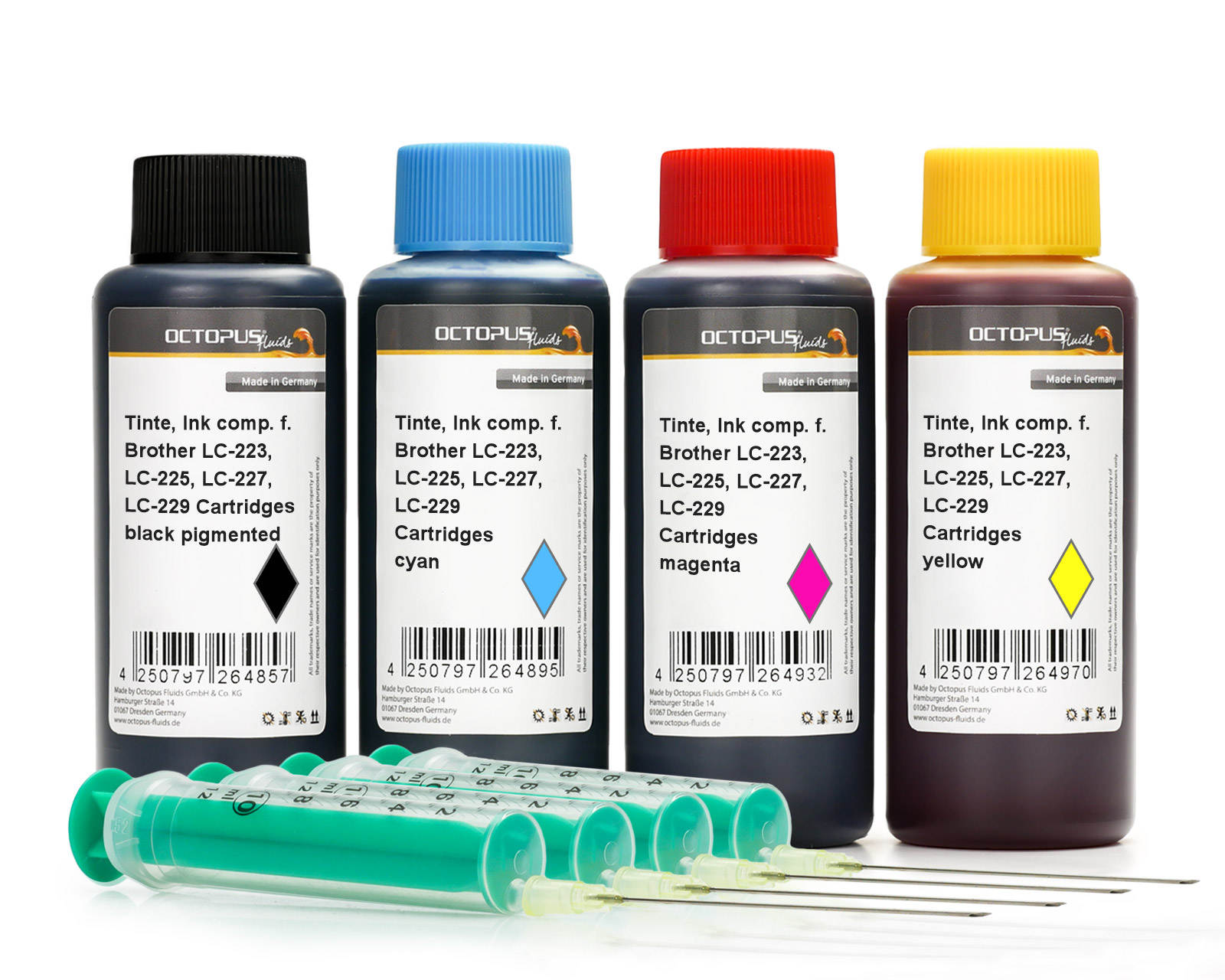 Ink set Brother LC-223, LC-225, LC-227, LC-229, LC-12E