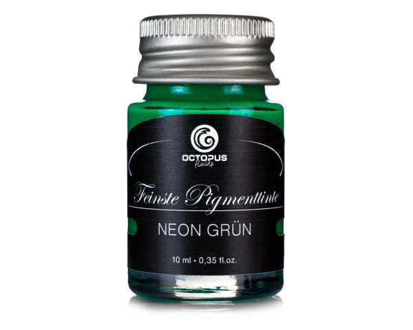 Textmarkertinte für Füller zum Schreiben, Markieren und Zeichnen, Neon Grün, 10 ml