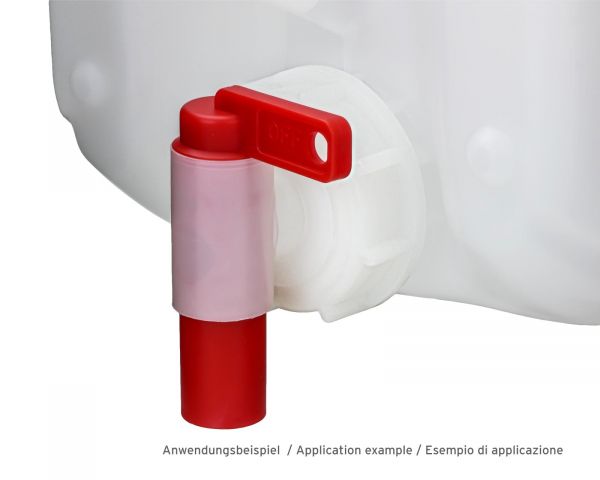 Tap, Valve for canister with 51mm opening, red, nature
