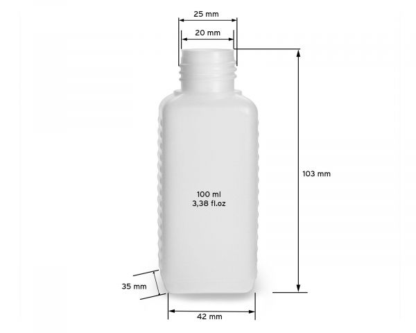 6 x 100 ml Plastikflaschen aus HDPE mit je 2x schwarzen, weißen, roten Klappverschlüssen
