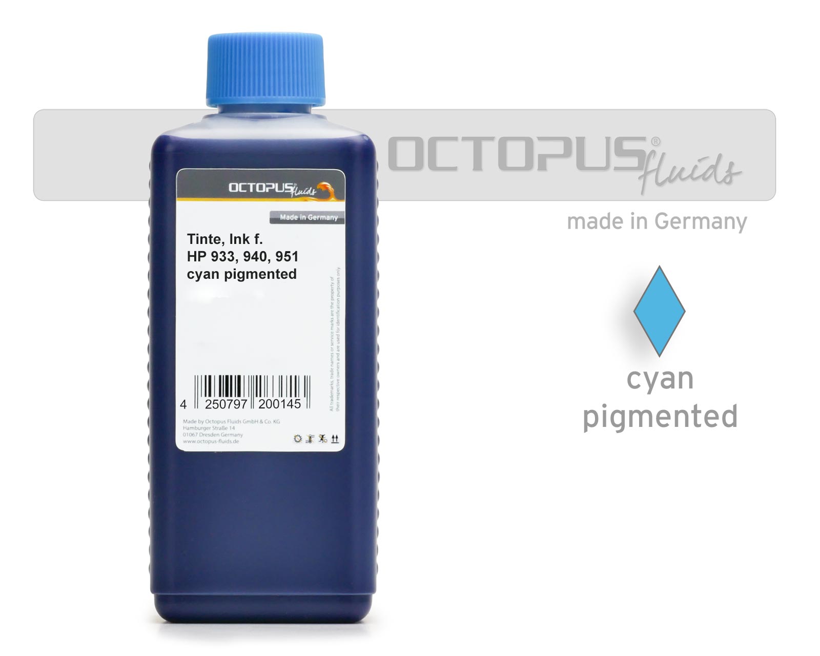 Octopus Refill Ink for HP 933, 940, 951 pigmented cyan