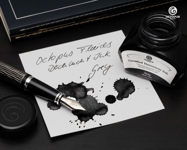 Dokumentenechte Tinte Grey, mit Konverter, zert. nach DIN ISO 12757-2, 30ml