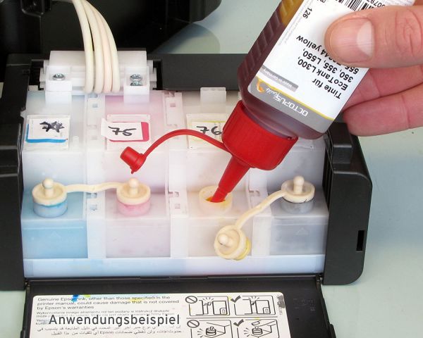 Tinte Epson EcoTank L300, L355, L555 Drucker, T6641 schwarz