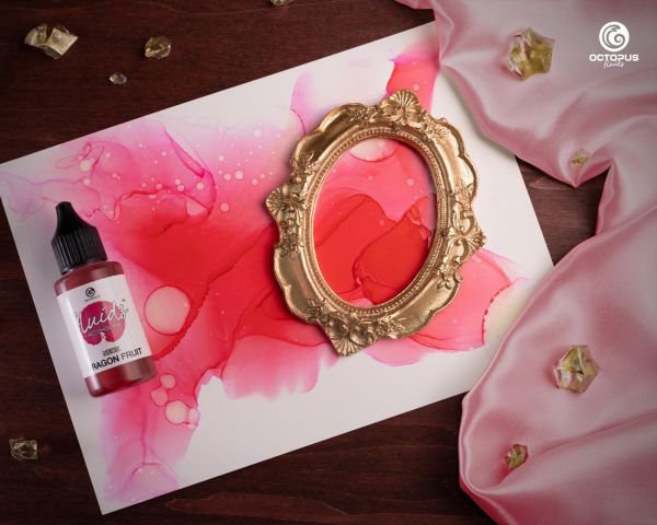 Octopus Fluids Alcohol Ink Dragon Fruit, Inchiostro ad alcohol per Fluid Art, argilla polimerica e Resin Art, rosso