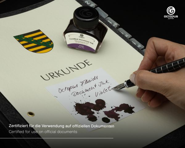 Document-proof Ink Violet, with converter, DIN ISO 12757-2 certified, 30ml