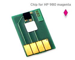 Chip for HP 980 cartridge D8J08A magenta