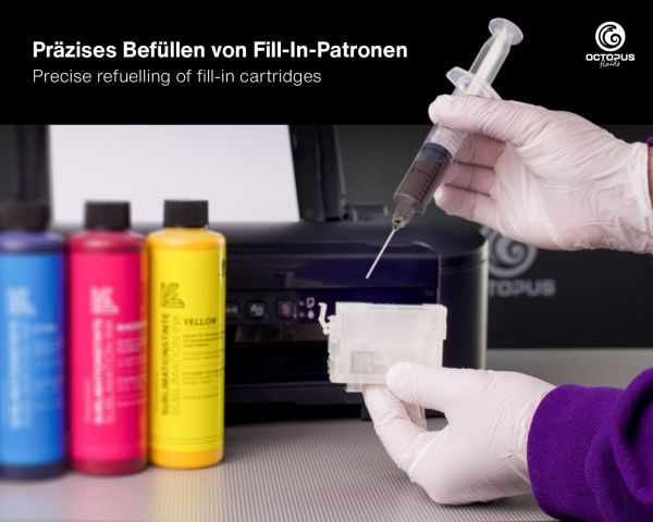 Cannula fine in acciaio inox con lunghezza di 74 mm per un facile riempimento delle cartucce per stilografiche