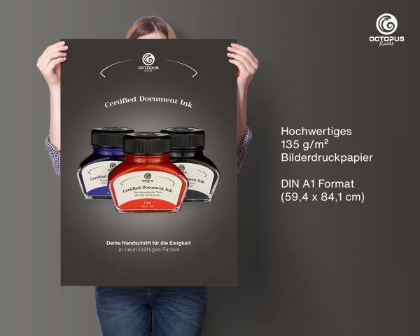 Poster A1 "Octopus Fluids Dokumentenechte Tinte" auf 135g/m² Bilderdruckpapier