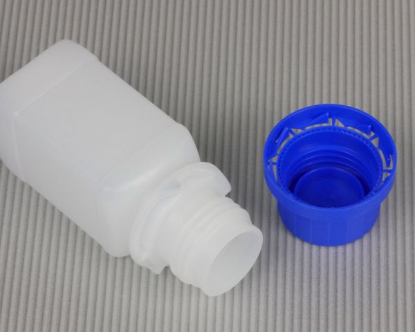 3x 50 ml Wide neck bottle with screw cap, chemical bottle, laboratory bottle HDPE, natural colour