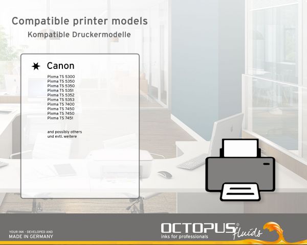 Nachfülltinte für Canon CL-561 Tintenpatronen, Canon Pixma TS 5300, 7400 cyan