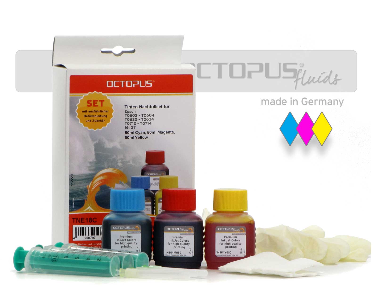Nachfüllset (kein OEM) T0602, T0604, T0712, T0714, 16, 27 color für Epson Nachfüllset (kein OEM) T0602, T0604, T0712, T0714, 16, 27 color für Epson