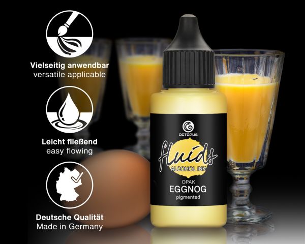 Octopus Fluids Alcohol Ink OPAK EGGNOG for fluid art and resin, yellow