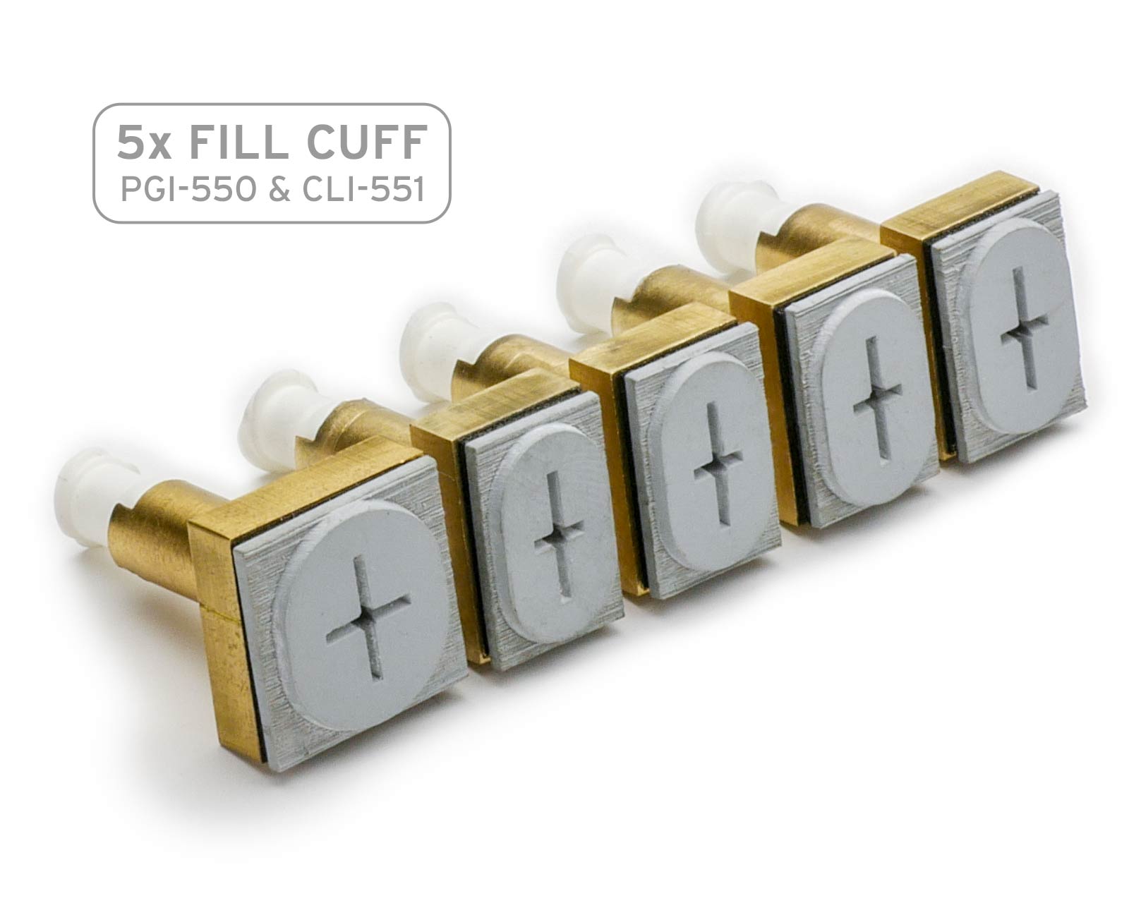 Fill Cuff per Fill Bill per cartucce Canon PGI-550/570/580 e CLI-551/571/581, 5 pezzi