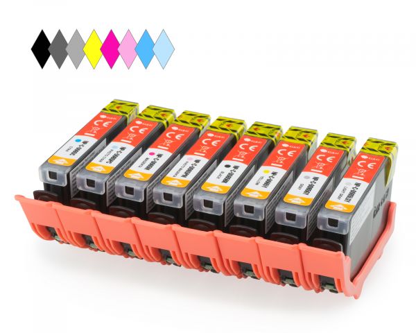Tintenpatronen Set komp. m. Canon CLI-65 (non OEM) BK, C, PC, M, PM, Y, GY, LGY