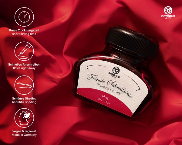 Fountain pen ink including converter, Writing ink for fountain pen, Rot