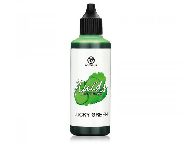 100 ml Octopus Fluids Alcohol Ink LUCKY GREEN, Inchiostro ad alcohol per Fluid Art e Resin Art, verde