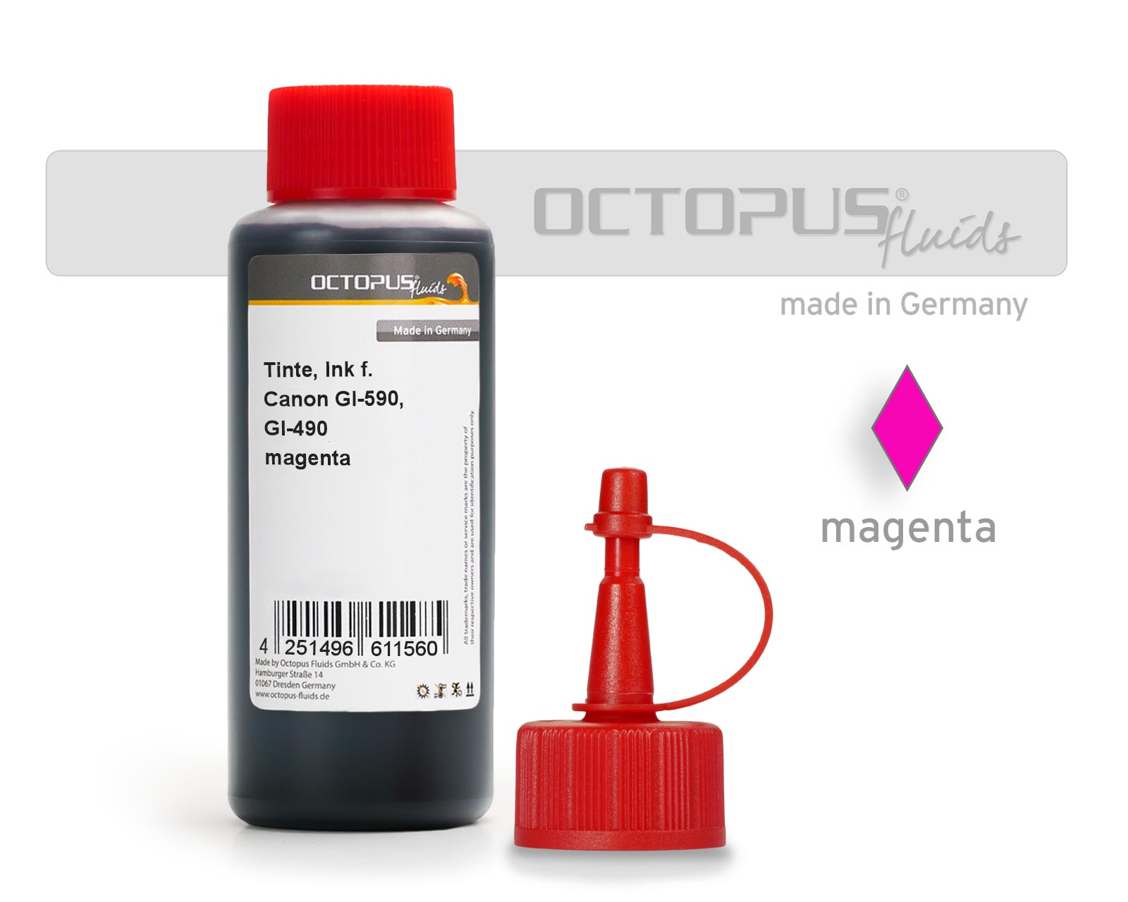 Refill ink Canon GI-590, GI-490 M, Pixma G1500, G2500, G3500, G4500 magenta