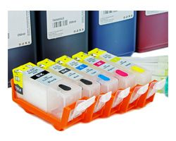 Refillable Ink Cartridges with Tinte for Canon PGI-521, CLI-521