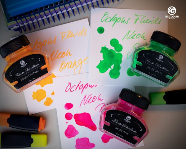 Highlighter ink for fountain pens, fluorescent neon green, 30 ml